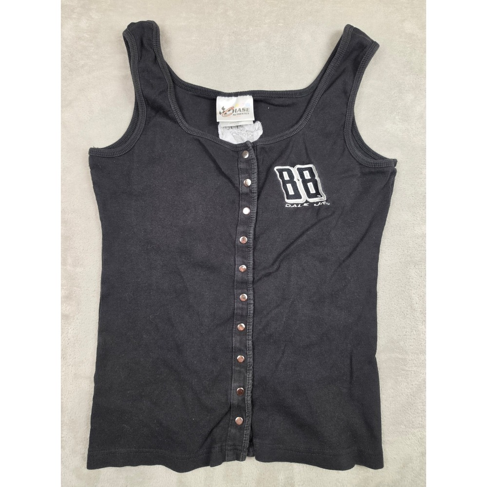 Chase Authentics Tank Top Women M Fit S Black Dale Earnhardt Jr 88 NASCAR Ribbed